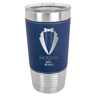 Personalized 20oz Leatherette Groomsmen Tumbler Gift
